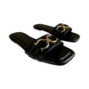 BLACK GOLDEN BUCKLE SLIDES