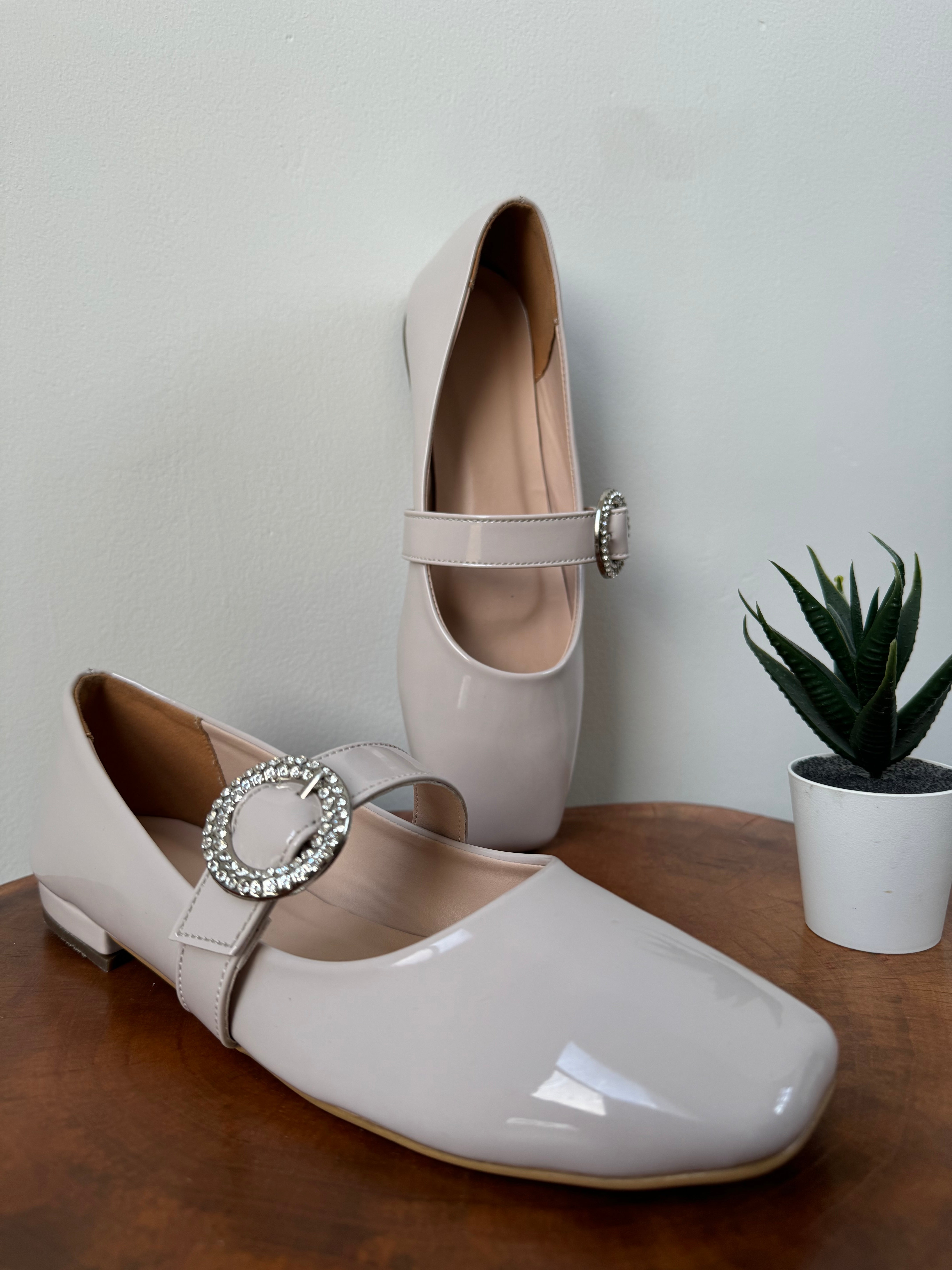 Embellished Mary Janes - Ivory