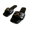 BLACK GOLDEN BUCKLE SLIDES