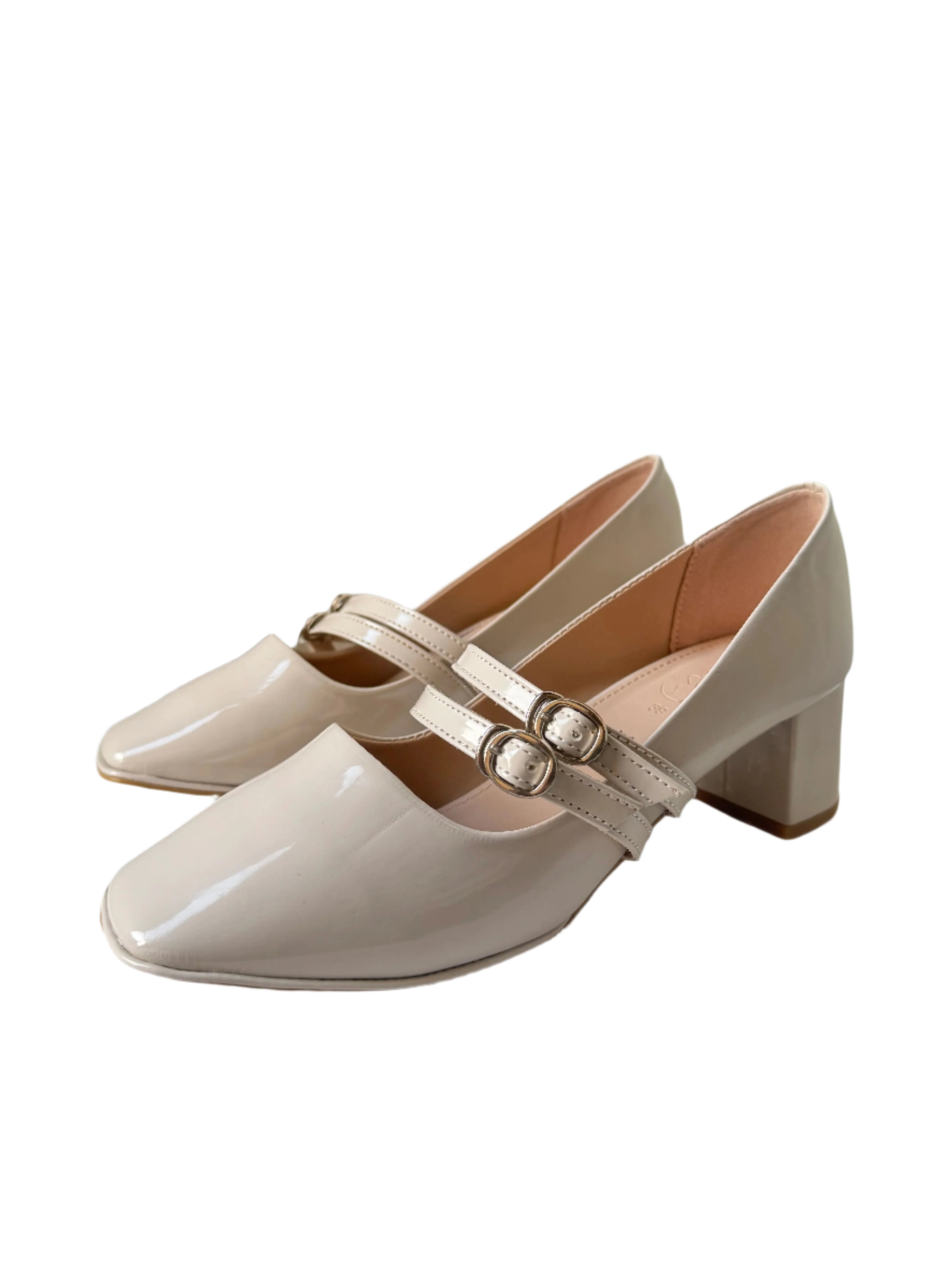 MARY JANES IVORY - BLOCK HEELS